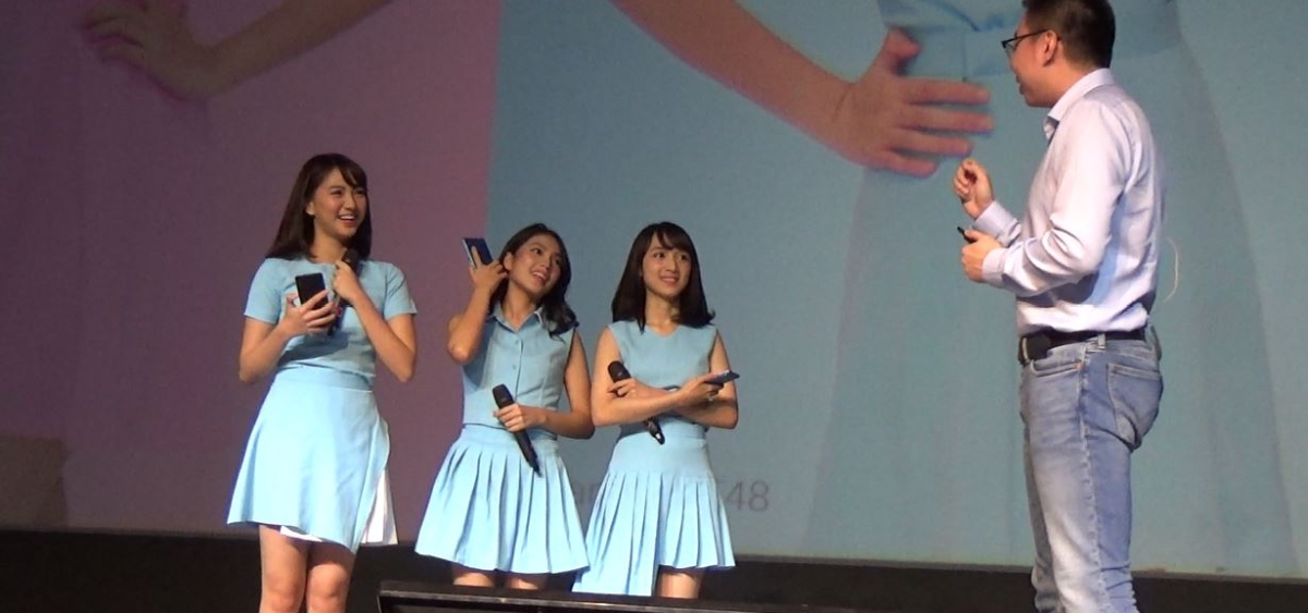[VIDEO FANCAM] Shania (Shanju), Gracia, Ayana (Achan) JKT48 Xiaomi Redmi Note 5 Launching Jakarta 18-04-2018